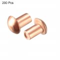 Uxcell 200 Pcs 3 32 X 5 Round Head Copper Solid Rivets Fasteners
