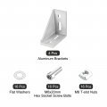 Uxcell 4set Inside Corner Bracket Gusset Kits 77x77x40mm 4080 Angle Connector For European 4040 Series Aluminum Profile Silver