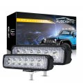 Aubeamto 2pcs 48w Car Led Light Bar 8 000lm Work Lights Pods Fog Off Road Driving Headlight Fits For Trucks Atv Utv Golf Cart 
