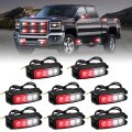 Xridonsen 8pcs Sync Grill Emergency Lights 32 Led Red White Firefighter Grille Surface Mount Strobe Flashing Warning Safety 