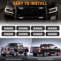 Xridonsen 8pcs Sync Grill Emergency Lights 32 Led Red White Firefighter Grille Surface Mount Strobe Flashing Warning Safety