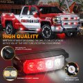 Xridonsen 8pcs Sync Grill Emergency Lights 32 Led Red White Firefighter Grille Surface Mount Strobe Flashing Warning Safety