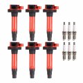 Ena Set Of 6 Energy Ignition Coil With 2 Pins And Platinum Spark Plug Ford Lincoln Mazda Mercury Edge Flex Fusion Taurus Mks 