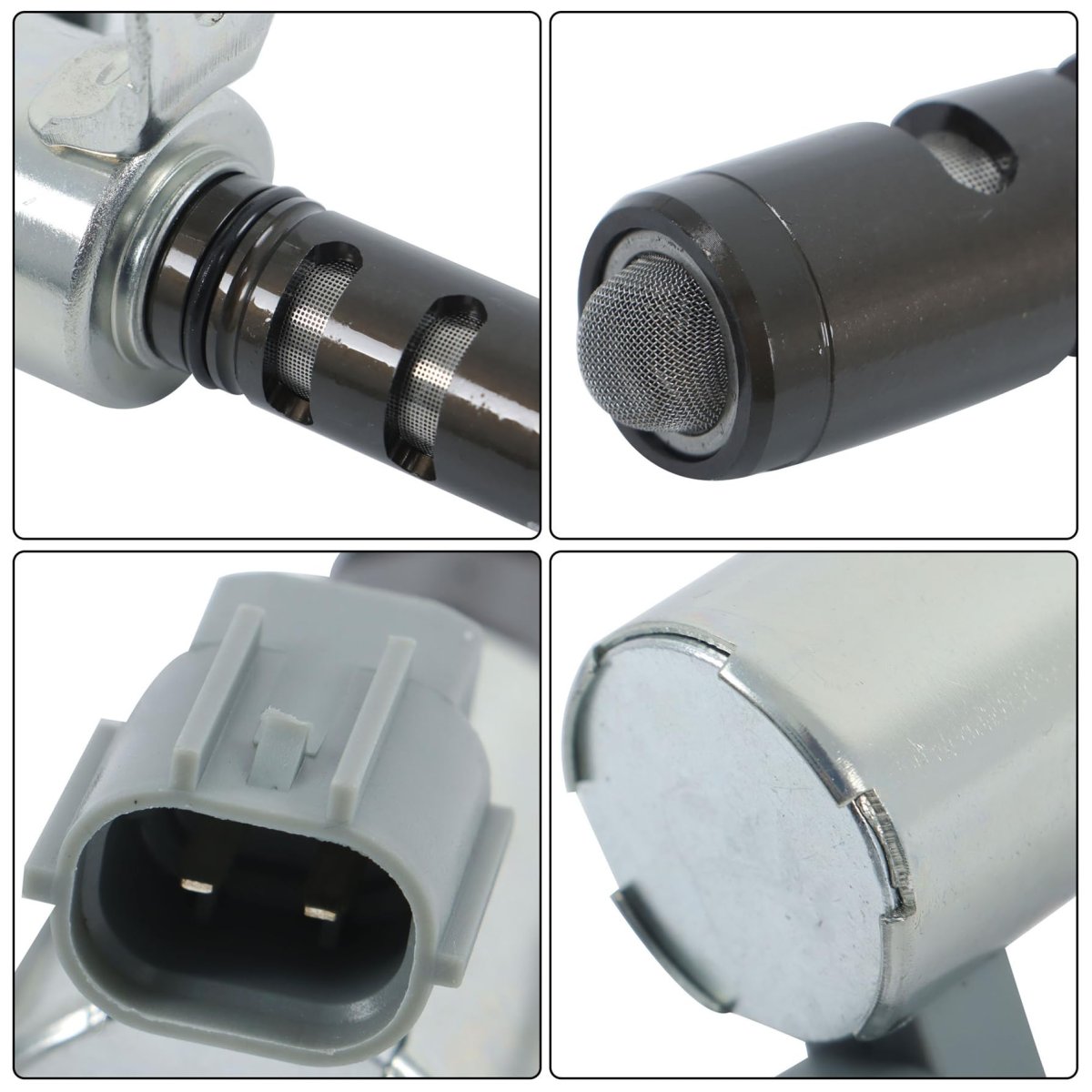 Intake And Exhaust Engine Variable Valve Timing Solenoid 2pcs Replacement For Escape 2013 Fiesta 2011 Silver