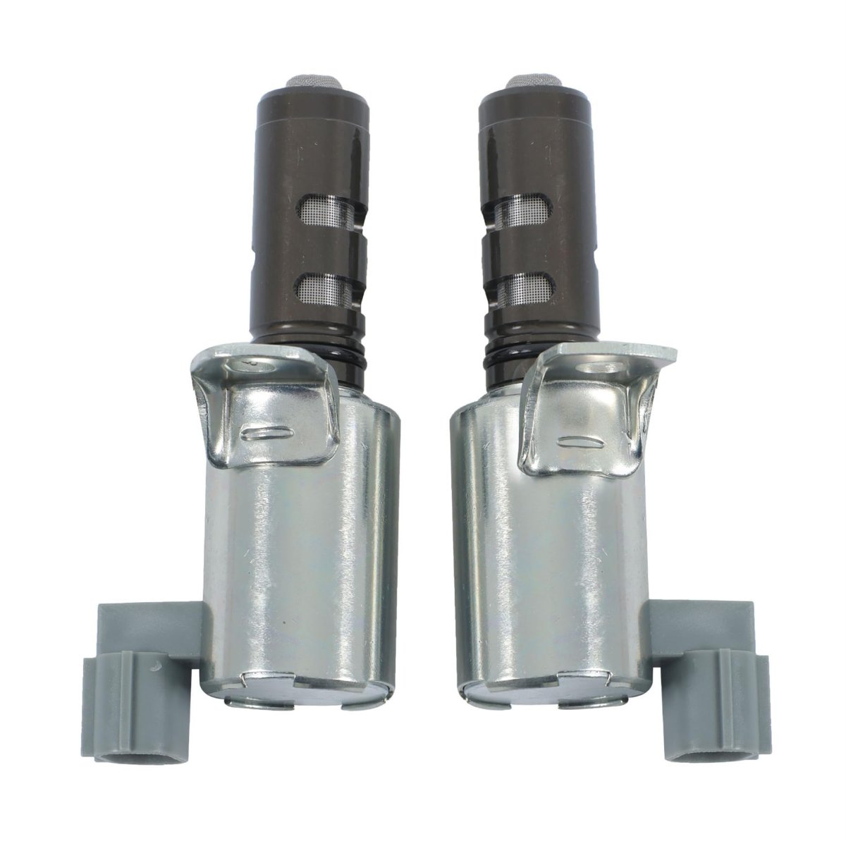 Intake And Exhaust Engine Variable Valve Timing Solenoid 2pcs Replacement For Escape 2013 Fiesta 2011 Silver