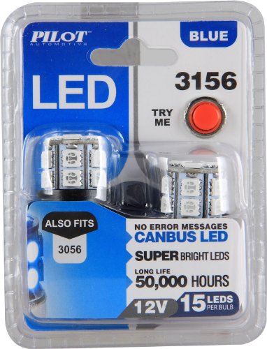 Blue 15 Smd Led Stop Tail Light Bulb Il-3156b-15-am 2 Piece Set With Can Bus Technology For Rear Vehicle Lighting