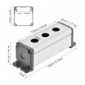Uxcell 3 Holes 16mm Aluminum Switch Button Station Box With A Pg7 Cable Gland And Mounting Base