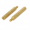 Uxcell M3 X 30mm 6mm Male To Female Thread Brass Hex Hexagonal Standoff Spacers 10pcs