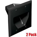Datacomm Dc450002-bk-2pk 2-gang 2 Pack Recessed Low Voltage Wall Cable Plate Black 