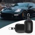 2 Pieces Genuine Leather Car Key Fob Cover Case Black Chain Holder Protector For Vehicle Keys Simple And Stylish Design 