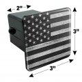 Rustic Subdued American Flag Wood Grain Design Tow Trailer Hitch Cover Plug Insert