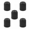 Uxcell 5 X Black Plastic Cylinder Design Tire Tyre Valve Caps For Car Dome Shape