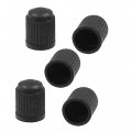 Uxcell 5 X Black Plastic Cylinder Design Tire Tyre Valve Caps For Car Dome Shape 