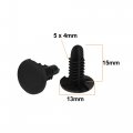 16 Pcs Black Plastic Rivets Clip 4mm X 5mm 15mm