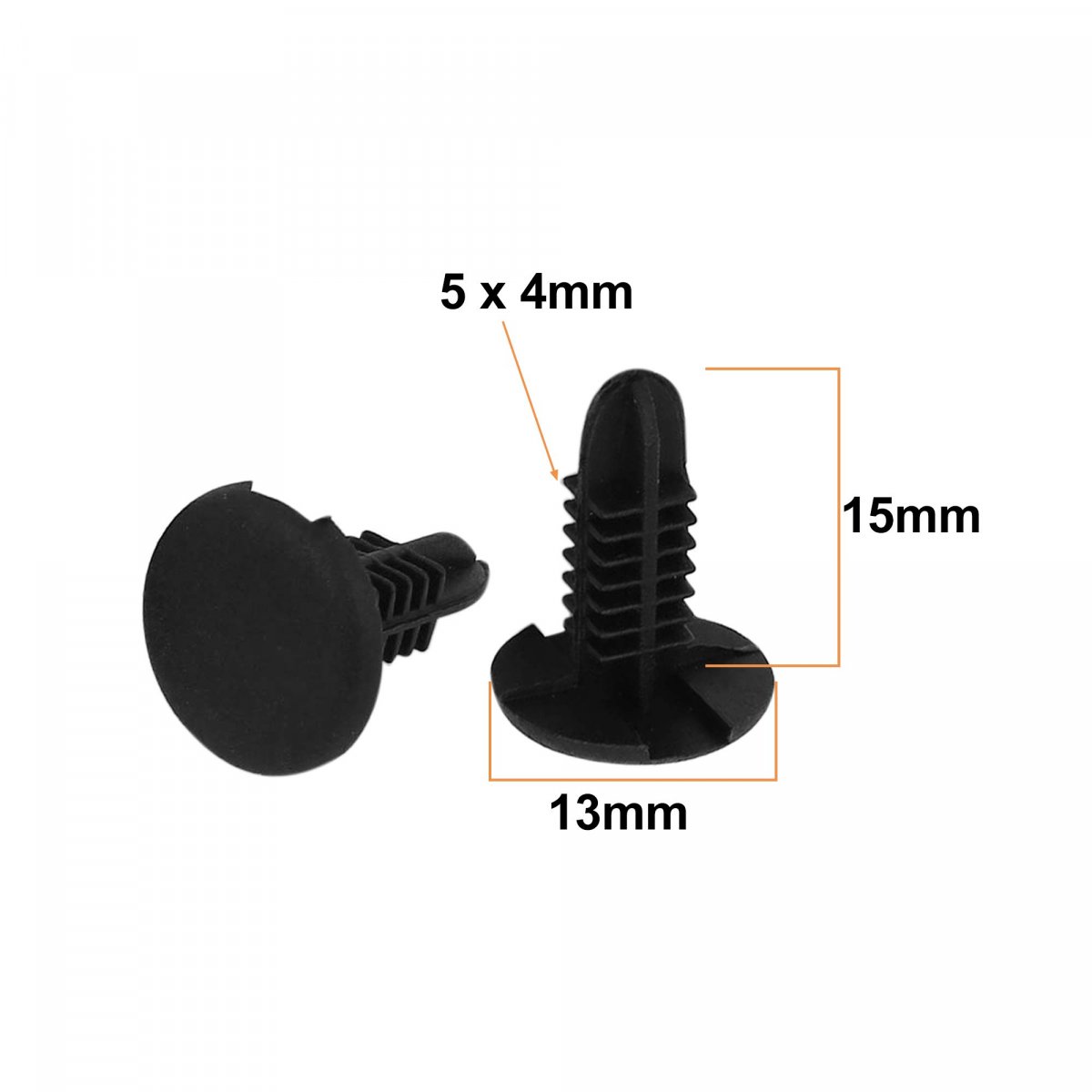 16 Pcs Black Plastic Rivets Clip 4mm X 5mm 15mm