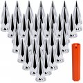 Wadoy 33mm Lug Nut Covers Screw-on For Semi Trucks 40 Pack With Cover Removal Tool Socket X 4-3 4 Inch Abs Plastic Chrome 