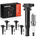 A-premium Set Of 6 Ignition Coil Pack And Iridium Spark Plugs Compatible With Hyundai Santa Fe 2007009 Kia Optima 2006-2010