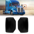 High Soar Black Hood Mirror Cover For Kenworth T680 Peterbilt 579 587 Left Driver And Right Passenger Side Black A Pair 
