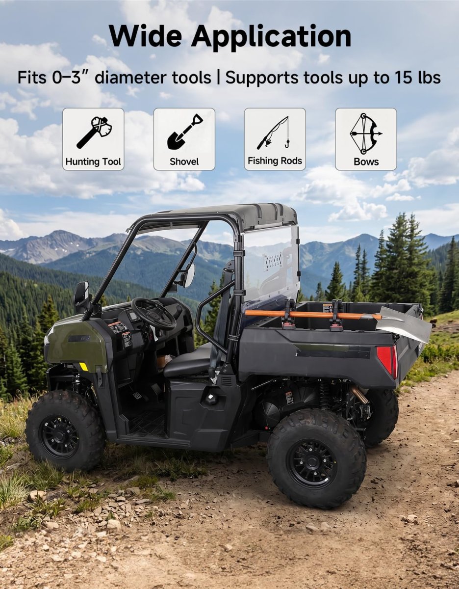 Ratcheting Utv Hunting Tool Rack Adjustable Grip Mount For Polaris Ranger 1000 Xp 900 800 700 500 570 General 1-7 16 Tie Down