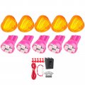 Ocpty 5pcs Amber 9096a Cab Marker Light Roof Running Lamp Lens Purple Pink Led Bulb 4-3528-smd Wiring Pack Switch Replacement