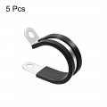 Uxcell 1-1 4 32mm Cable Clamp 304 Stainless Steel Rubber Cushioned Insulated R Shape Metal 5pcs