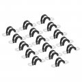 Uxcell 16pcs 16mm 5 8 Cable Clamp Rubber Pipe Strap Cushioned 304 Stainless Steel Hose U Shape Metal Tube Holder For Wire