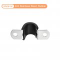 Uxcell 16pcs 16mm 5 8 Cable Clamp Rubber Pipe Strap Cushioned 304 Stainless Steel Hose U Shape Metal Tube Holder For Wire