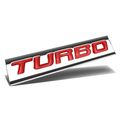 Chrome Finish Metal Emblem Turbo Badge Red Letter