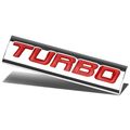 Chrome Finish Metal Emblem Turbo Badge Red Letter