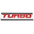 Chrome Finish Metal Emblem Turbo Badge Red Letter