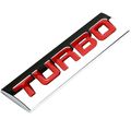 Chrome Finish Metal Emblem Turbo Badge Red Letter