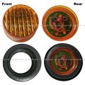 Niuparts 10 Pcs 2 Round 9 Diodes Stop Turn Tail Backup Amber Amber Led Light With Grommet Pigtail Fit Various Trucks Trailer