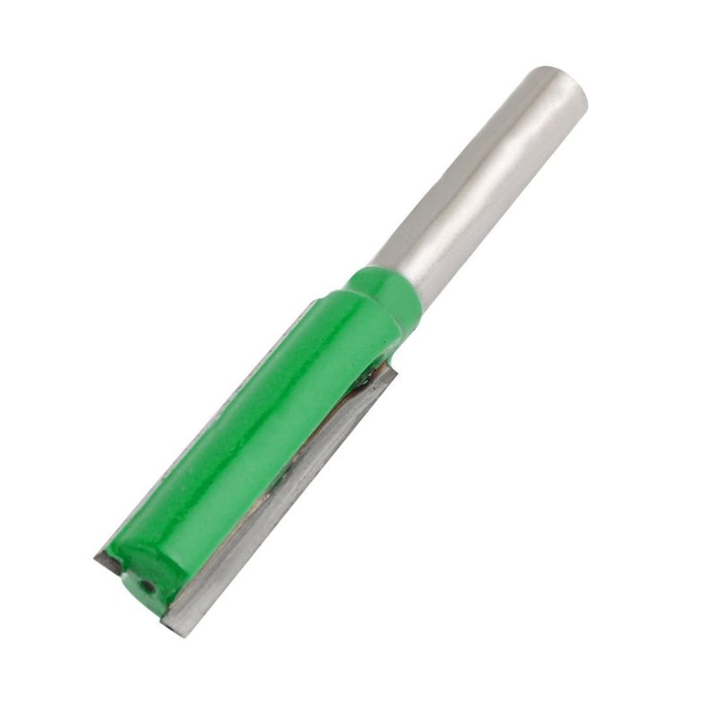 Double Flute Straight Router Bit 1 4 X 3 8 Silver Tone Green