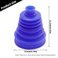 Universal Automotive Blue Silicone Cv Joint Boot Kit 2 Pieces Boots With Stainless Steel Clamps 5 In Height Fits 19 Mm To 24