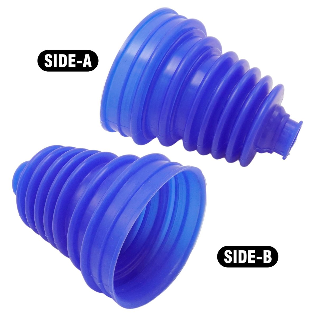 Universal Automotive Blue Silicone Cv Joint Boot Kit 2 Pieces Boots With Stainless Steel Clamps 5 In Height Fits 19 Mm To 24