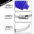 Universal Automotive Blue Silicone Cv Joint Boot Kit 2 Pieces Boots With Stainless Steel Clamps 5 In Height Fits 19 Mm To 24