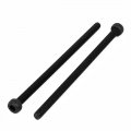 Uxcell M4x75mm Fully Thread Hex Socket Head Knurled Cap Screw Bolt Black 5pcs