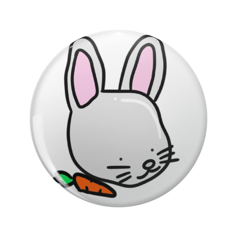 Cute Little Animal Rabbit Keychain Double Sided Stainless Steel With 3d Resin Design Round 1 25 In Pendant For Keys Backpack