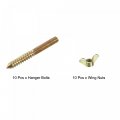 Uxcell M8 Wing Nuts Butterfly Nut Bronze Tone 10pcs And M8x75mm Hanger Bolt Double Headed Screw