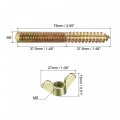 Uxcell M8 Wing Nuts Butterfly Nut Bronze Tone 10pcs And M8x75mm Hanger Bolt Double Headed Screw