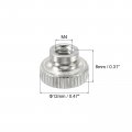 Uxcell Knurled Thumb Nuts 24pcs M4 Carbon Steel Nut High Head Through Hole For 3d Printer Part Silver
