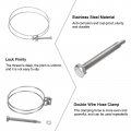 Uxcell 6pcs Double Wire Hose Clamp 135-140mm Adjustable Stainless Steel Clips With M8 Bolt For Dust Collection Pump Pipe