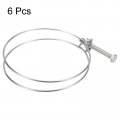 Uxcell 6pcs Double Wire Hose Clamp 135-140mm Adjustable Stainless Steel Clips With M8 Bolt For Dust Collection Pump Pipe