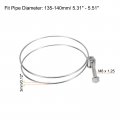 Uxcell 6pcs Double Wire Hose Clamp 135-140mm Adjustable Stainless Steel Clips With M8 Bolt For Dust Collection Pump Pipe