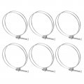 Uxcell 6pcs Double Wire Hose Clamp 135-140mm Adjustable Stainless Steel Clips With M8 Bolt For Dust Collection Pump Pipe