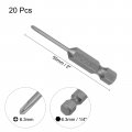 Uxcell 20 Pcs 1 4 6 3mm Hex Shank Magnetic Ph0 Phillips Screwdriver Bits