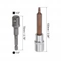 Uxcell T25 Torx Bit Socket 1 2 Square Drive Cr-v Sockets S2 Steel Bits 4 Length With Hex Shank Power Drill Adapter