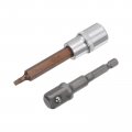 Uxcell T25 Torx Bit Socket 1 2 Square Drive Cr-v Sockets S2 Steel Bits 4 Length With Hex Shank Power Drill Adapter