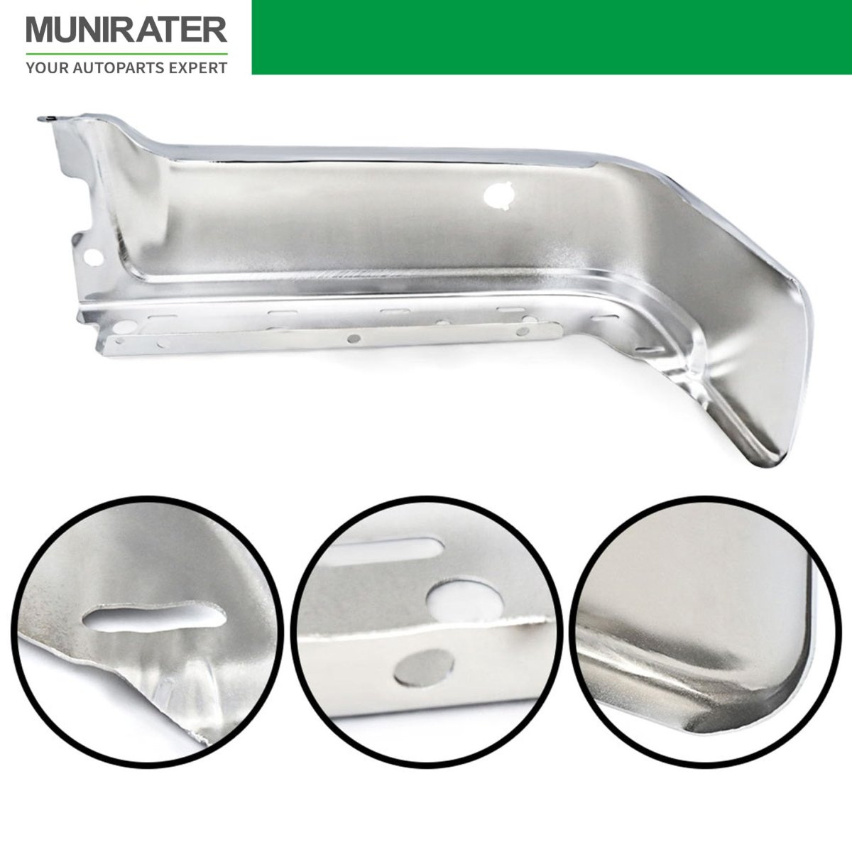 Rear Rh Bumper Face Bar End Replacement For F150 2009 2010 2011 2012 2013 2014 Right Chrome With Park Assist Steel Cap