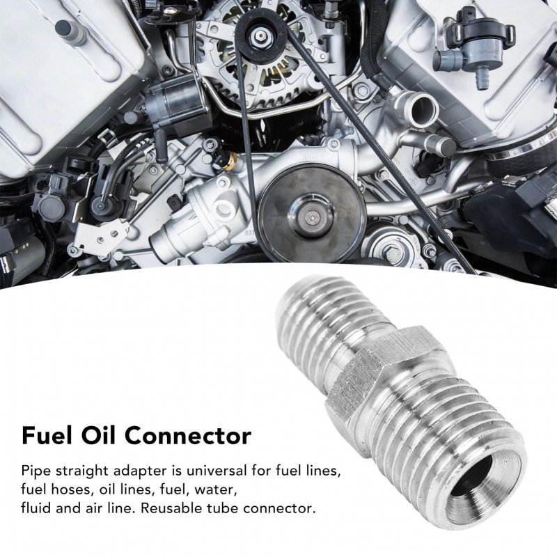 4an To M14x1 5 Fuel System Line Connector Adapter Fitting Pipe Straight Stainless Steel For Most Fluids
